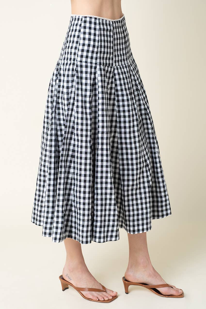 Emma Gingham Midi Skirt
