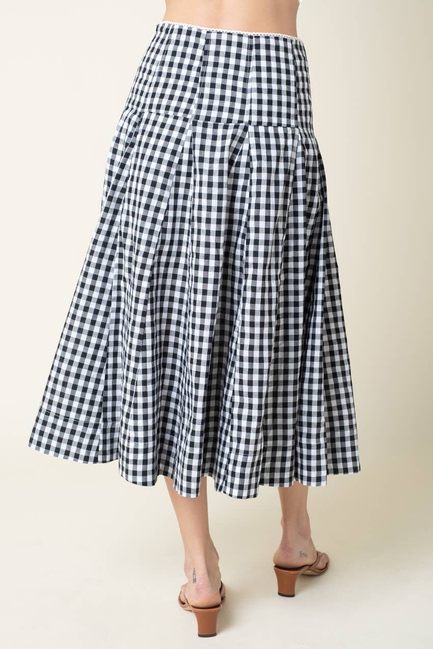 Emma Gingham Midi Skirt