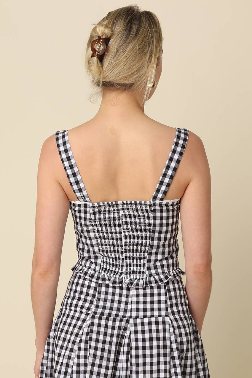 Angela Gingham Corset Top