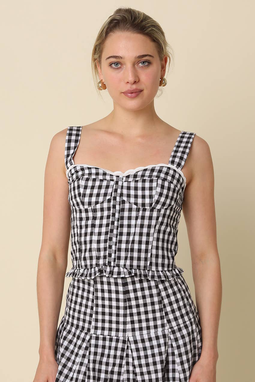 Angela Gingham Corset Top