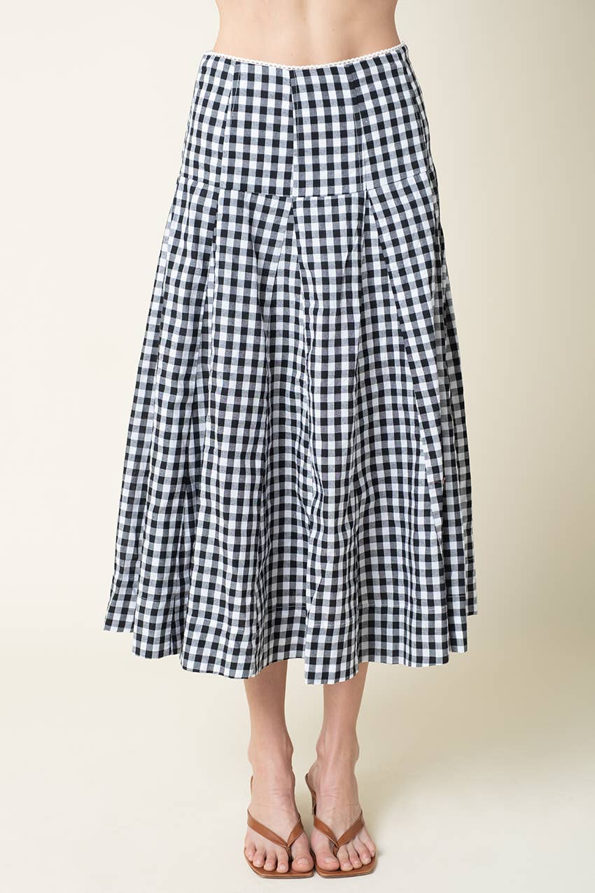 Emma Gingham Midi Skirt