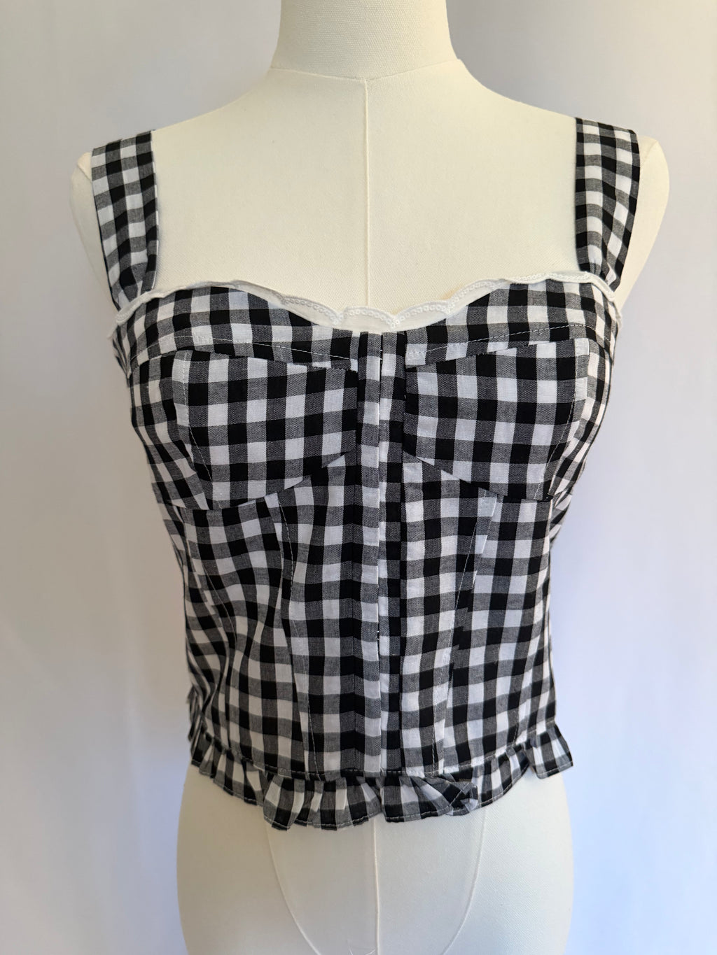 Angela Gingham Corset Top