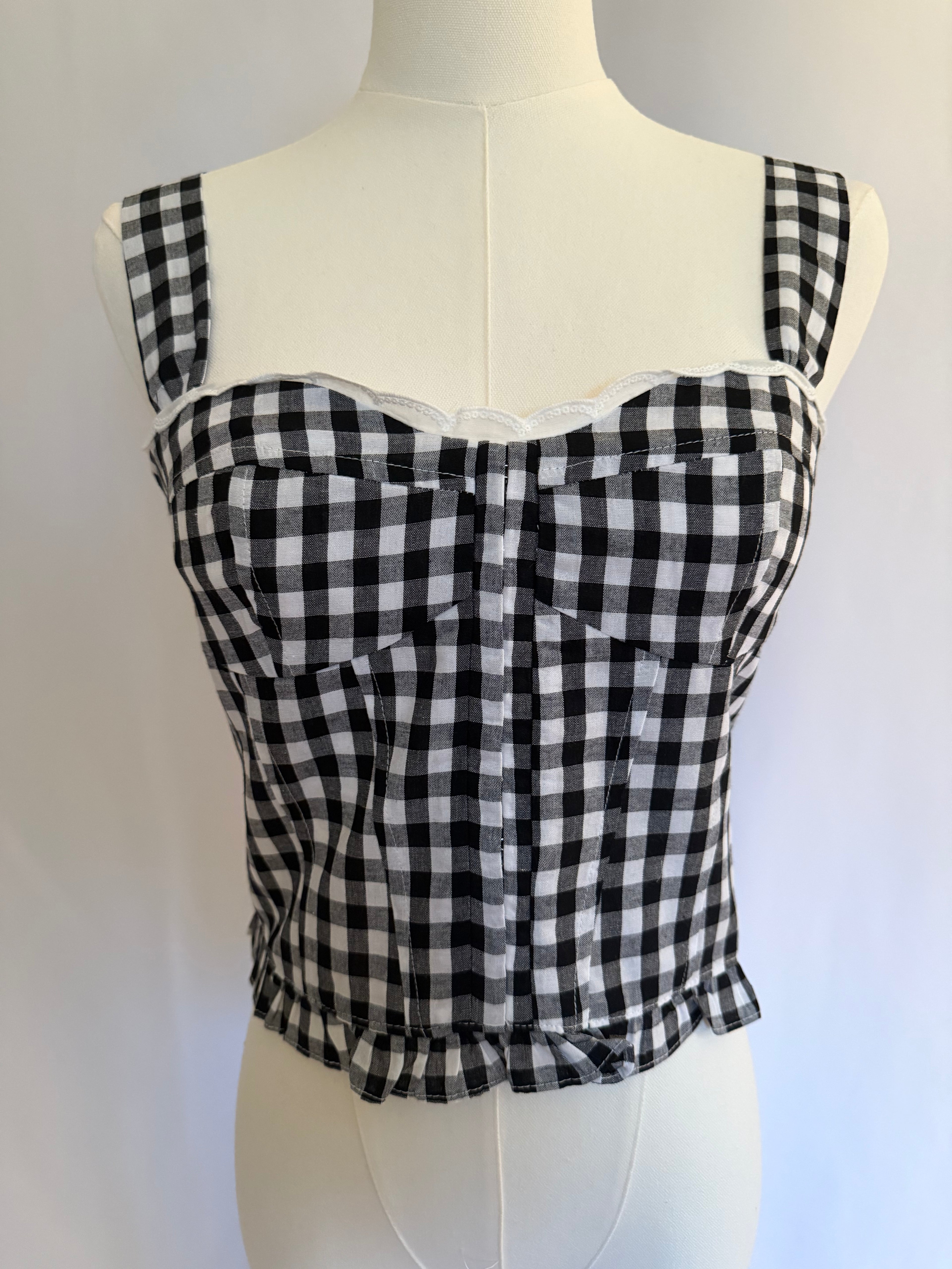 Angela Gingham Corset Top