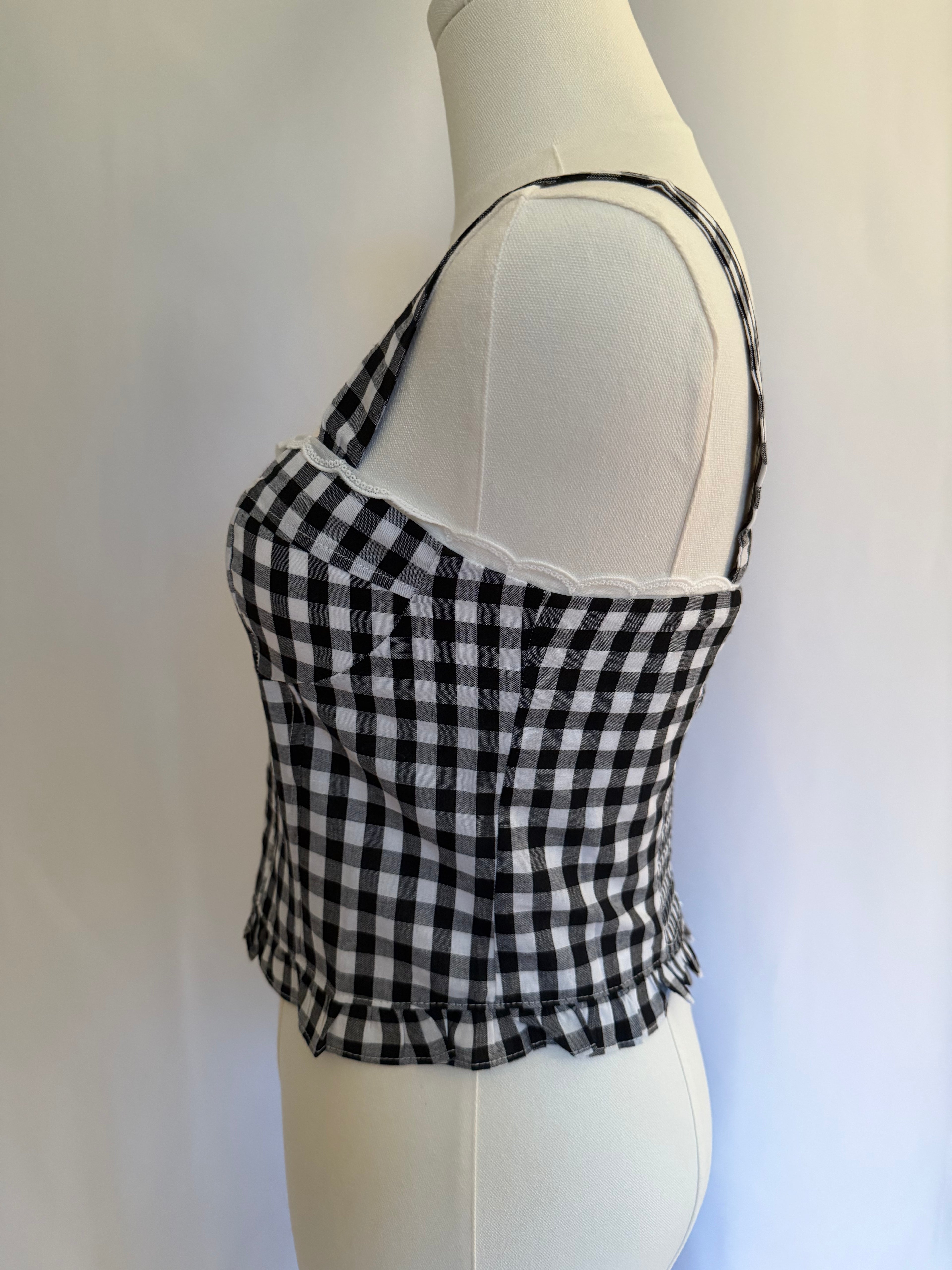 Angela Gingham Corset Top