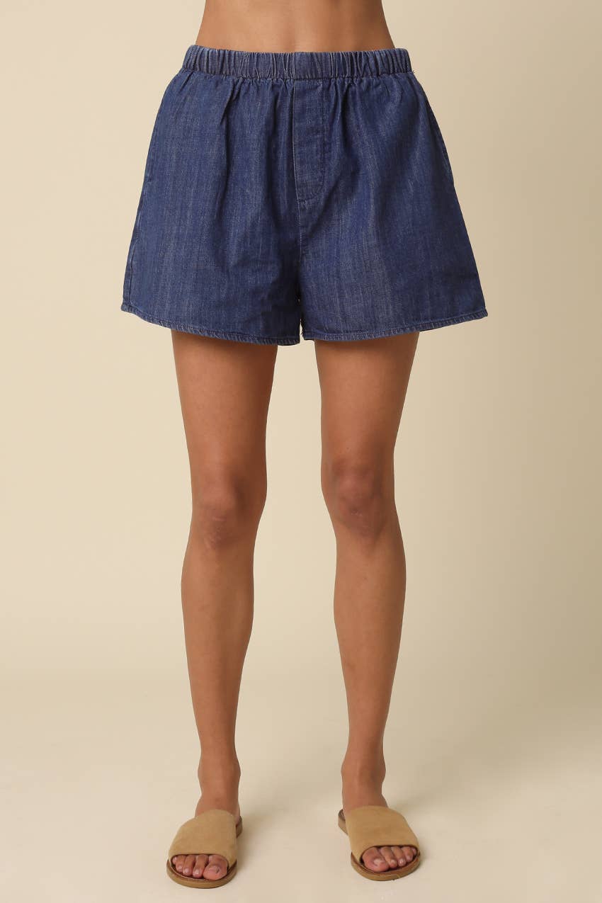 Willow Denim Elastic Shorts