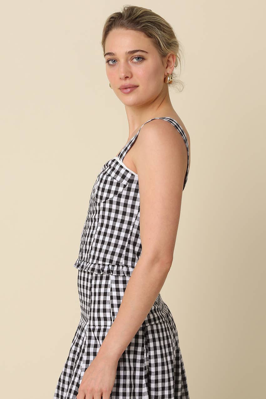 Angela Gingham Corset Top